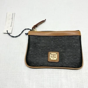 NEU Original Dooney & Bourke Damen Handgelenktasche schwarz und braun Leder Clutch - Bild 1 von 4