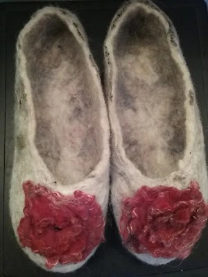 100% Wool Felt Ballerinas Slippers Beige handmade marina ballet size 7 8 9 10 11 - Image 1 of 4