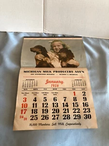 VINTAGE 1954 Michigan Milk Producers Detroit Calendar #F11 - Picture 1 of 5