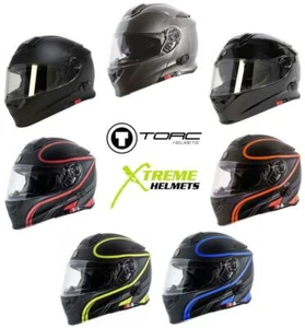 Torc T28 T28B Helmet Bluetooth or without - Flip Up Modular Inner Shield DOT ECE - Picture 1 of 55