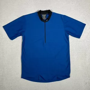 Fox Racing Jersey Mens Medium Blue 1/2 Zip Cycling MTB Performance Stretch Logo - Picture 1 of 11