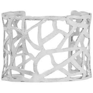 Brazalete Karine Sultan Forma Libre Oro o Plata-Pulsera Francesa Ancho-2"W - Imagen 1 de 4