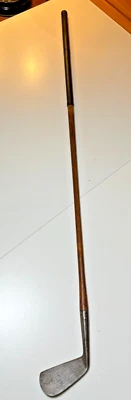 古董 1927 年 Kro-Flite 糖果锅高尔夫铁山核桃杆身皮革包裹 1 铁杆 — 第 1/4 张图片