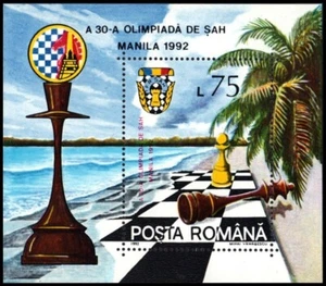 ROMANIA 3748 - Manila '92 Chess Olympiad "Souvenir Sheet" (pf95665) - Picture 1 of 1