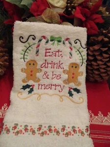 Weihnachten Lebkuchen Essen Trinken B Fröhlich Handarbeit Küche Ofen Tür Display Handtuch - Bild 1 von 1