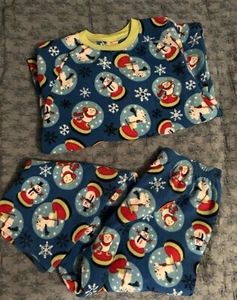 Children’s Place Sz14 XL PJ Holiday Set Snow Globe Snowman Polar Bear Penguin - Picture 1 of 7