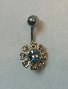 Anillo de plata de ley con flores y joyas para el vientre - Imagen 1 de 2