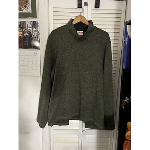 Wrangler Men's Long Sleeve Fleece Quarter-Zip Sweater Olive Night XXL - Picture 1 of 7