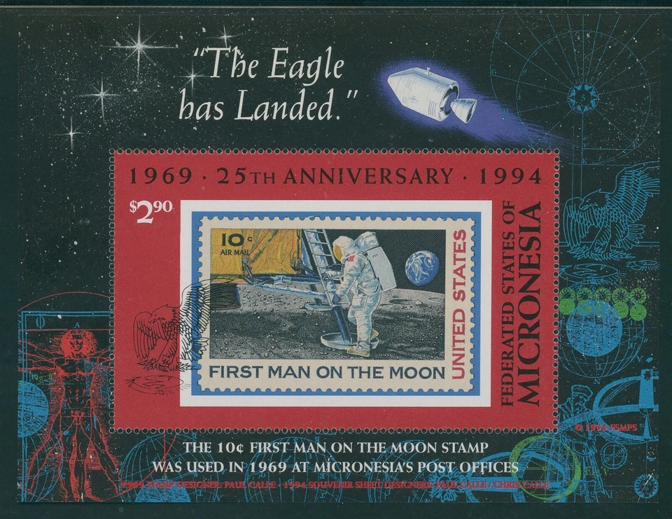 Micronesia OS #15 MNH S/S Apollo XI 25th ANN $$ - Image 1 of 1