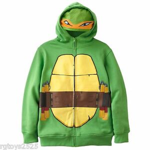 Ninja Turtles Michelangelo Hoodie Jacket 4 6 7 New Sweatshirt Child Costume mike