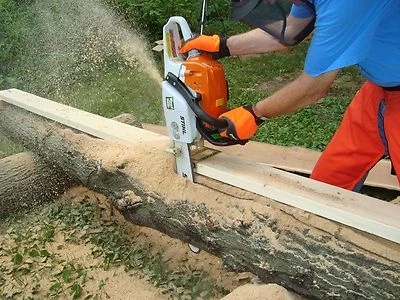 Haddon Lumbermaker lumber tree falls cut off chain saw boards, beams, planks - Image 1 of 4