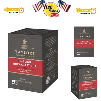 50 bolsas de té inglesas envueltas individualmente para desayuno - delicia de origen sostenible Foto 1 de 4