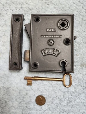 Bloqueio de aro Branford restaurado interior reversível com chave - Imagem 1 de 2