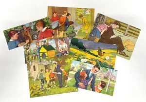 FREE SHIPPING!!!! Children, Color Prints, Miniatures, With Mom and Dad,7 prints - Picture 1 of 4