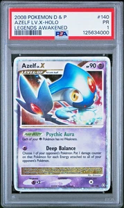 PSA 1 2008 Pokemon Diamond Pearl Legends Awakened Azelf Lv.X Holo Foil 140/146 - Picture 1 of 2
