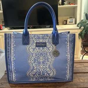 Lilly Pulitzer Winstead Tote Bag ABACO BLUE HAVE IT BOTH RAYS 16x12,25x5,5 Beach - Bild 1 von 7