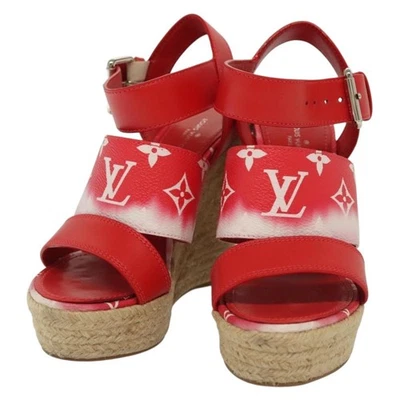 Sandalias LOUIS VUITTON Monograma Escala Línea Estribor Rojo LV Auténticas 139208 Foto 1 de 4
