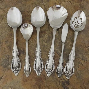 Oneida Brahms Set of 5 Serving Pieces Spoons Community Stainless Flatware Lot Z - Picture 1 of 6