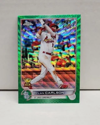 DYLAN CARLSON 2022 Topps Chrome GREEN WAVE REFRACTOR ~ Rookie Cup #'d /99 - Image 1 of 2