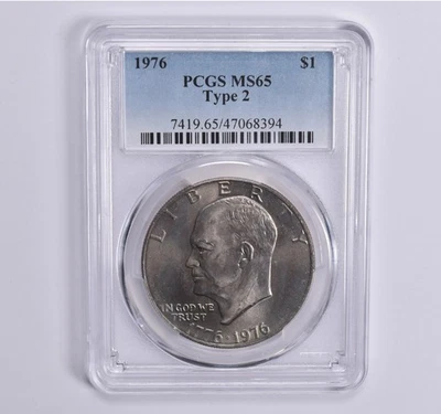 MS65 1976 Type 2 Eisenhower Dollar Ike PCGS Blue Lbl *2175 - Image 1 of 4