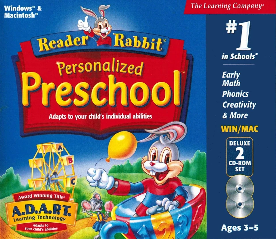 Reader Rabbit Personalizado Preescolar Deluxe (Juego de 2 CD-ROM) (Compatible con Wind Foto 1 de 4
