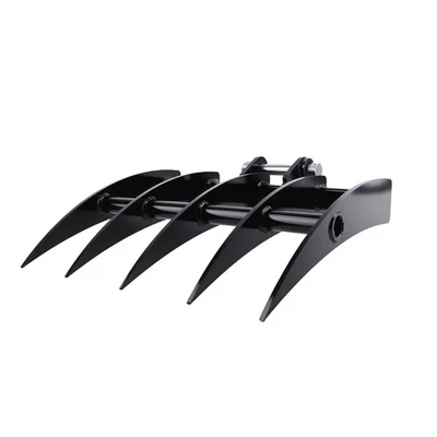 Universal Digger Rake Attachment 490mm/25mm Pins for Soil Loosening Grading Work - Image 1 of 4