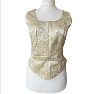 Womens Metallic Gold Wedding Corset Size 16 By Nicola Anne - Picture 1 of 6