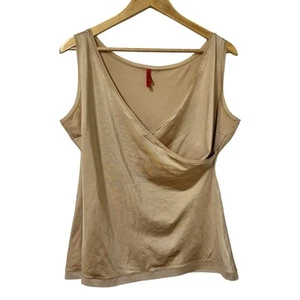 SPANX Simplicity Crossover Shapely Tank Top Size 2X Beige V Neck Stretch Neutral - Picture 1 of 7