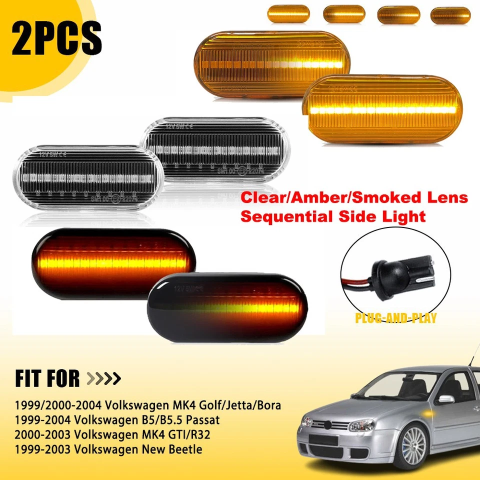 LED Fender Marker Side Light Sequential for 1999-2004 Volkswagen B5/B5.5 Passat - Image 1 of 1
