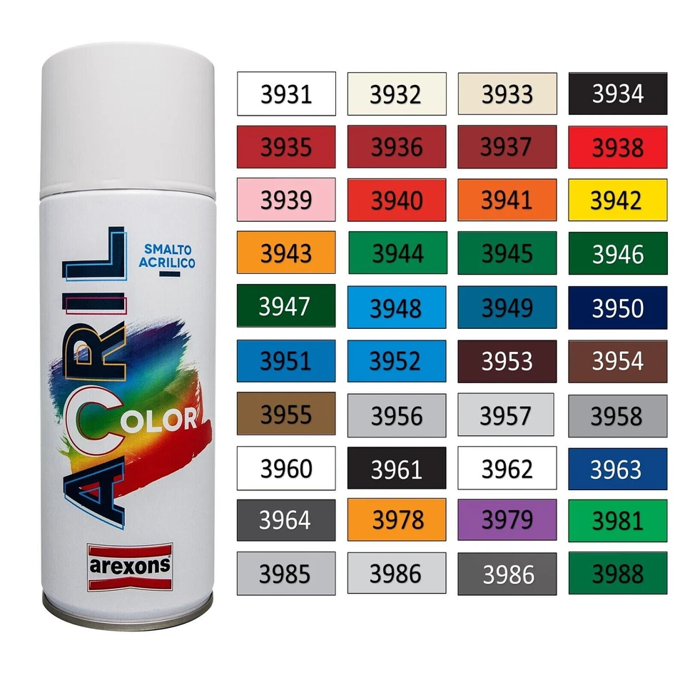 Smalto Vernice Spray Arexons Acrilcolor 400ml Acrilico Pittura Bomboletta