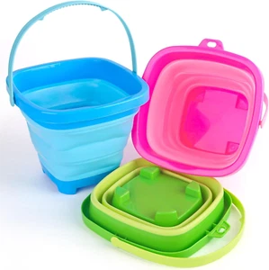 3-Piece Collapsible Beach Toys Set for Kids – Foldable Buckets for Summer Fun - Picture 1 of 6