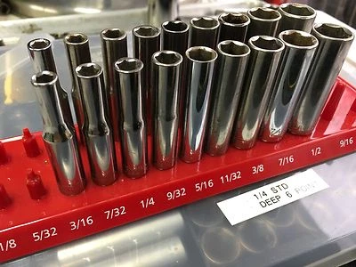 Craftsman 1/4 Drive DEEP Sockets 6pt 3/16" - 9/16" , You Choose Size, USA  - Image 1 of 4