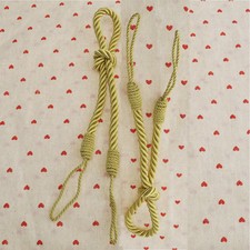 Pair Braided Rope Tie-back Curtains Blinds Holdbacks Hand Twisted Item Gold