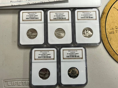 Full Set of 2005 S Clad State Quarters PF70 Ultra Cameo NGC - Image 1 of 4