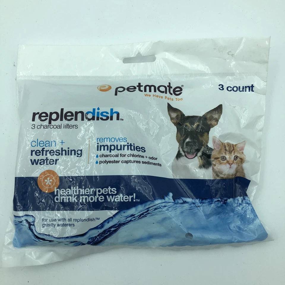 Petmate Replendish Charcoal Filter 3 Pack New PET5407 - Image 1 of 4