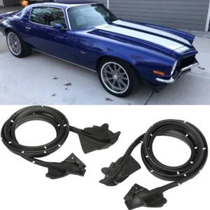 For Chevrolet Camaro Base Z28 1970-1981 Rubber Door Weatherstrip Seals 2PCS Set - Picture 1 of 10