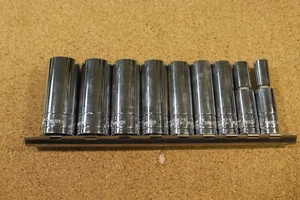 Power Torque 9 Piece 3/8 Inch Drive 6 Point SAE Impact Socket Set Free Shipping - Picture 1 of 3