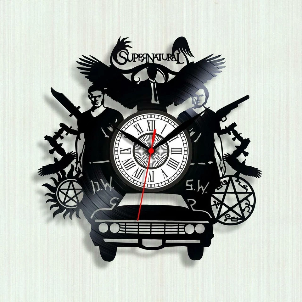 Reloj de Pared Vinilo Sobrenatural Disco Reloj Regalo Cumpleaños Decoración Reloj Silencioso Foto 1 de 1