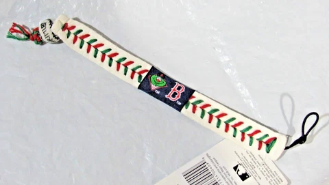 Wally The Green Monster white w/Red Green Stitching Team Baseball Seam Bracelet Cover