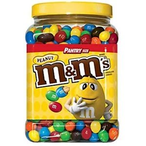 An Item Of M&M's Peanut Chocolate Candy Pantry Size plastic Jar (62 Oz.) - Picture 1 of 6