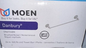 Moen DN6724 24" Towel Bar - Nickel Finish Danbury Spot Resistant To Fingerprints - Picture 1 of 4