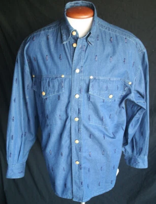 Camisa vaquera VERSACE JEANS COUTURE con agujeros de botones para hombre  Foto 1 de 4