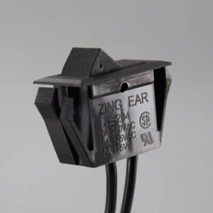 ZING EAR ON-OFF BLACK SNAP-IN ROCKER SWITCH WITH WHITE DOT ZE-204 NEW R01J - Picture 1 of 5