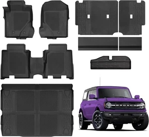 9Pcs Floor Mats for Ford Bronco 4 Door 2024-2021 Full Sets All Weather Floor Mat - Picture 1 of 4