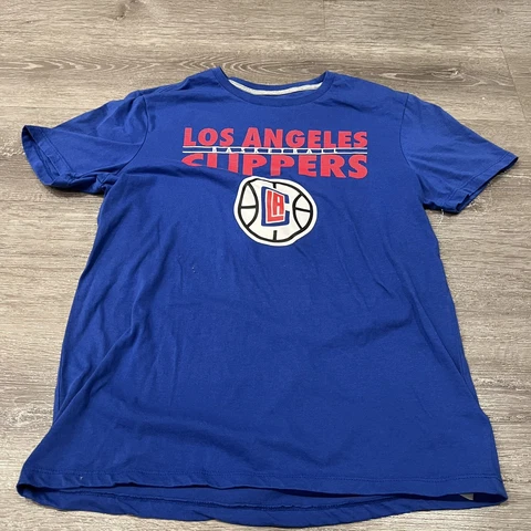 Los Angeles Clippers NBA Shirt Mens Blue Red Medium Short Sleeve Tee Graphic Cover