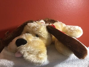 Kids of America (2002) 26” Plush Soft Floppy Blonde & Brown Dog w/ Red Bow - Picture 1 of 12