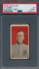 1909 T206 TY COBB RED PORTRAIT RARE CYCLE 460 BACK 4TH BEST OF 10 PSA EXAMPLES