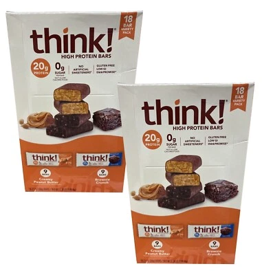 2 Packs Think Thin High Protein Bar Variety Pack 18 ct - Image 1 of 3