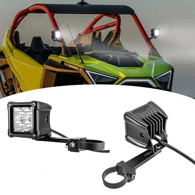 Spot Beam 40W 3'' LED Pods A-Pillar Mount Kit For Yamaha Wolverine RMAX2/RMAX4 - Image 1 of 4
