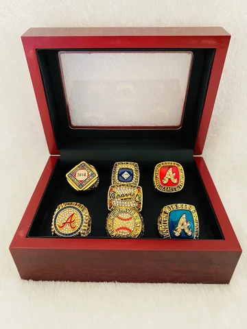 7 PCS Atlanta Braves MLB National Series Champion Ring SET W Box, US🇺🇸 SHIP Cover